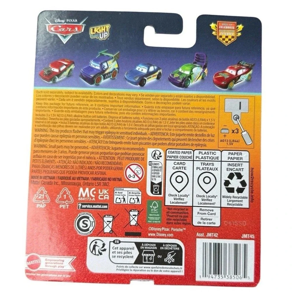 New Mattel Disney Pixar Cars Light Up DJ 20th Anniversary Blue HTF